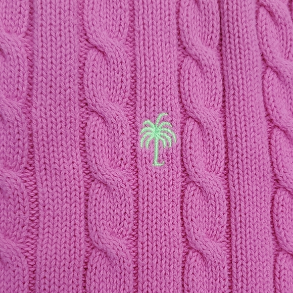 Lilly Pulitzer Pink Crew Neck Cable Knit Sweater - Picture 2 of 12